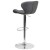 Flash Furniture CH-321-GY-GG Contemporary Gray Vinyl Adjustable Height Barstool with Curved Back and Chrome Base addl-6