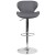 Flash Furniture CH-321-GY-GG Contemporary Gray Vinyl Adjustable Height Barstool with Curved Back and Chrome Base addl-9