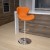 Flash Furniture CH-321-ORG-GG Contemporary Orange Vinyl Adjustable Height Barstool with Curved Back and Chrome Base addl-1