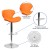Flash Furniture CH-321-ORG-GG Contemporary Orange Vinyl Adjustable Height Barstool with Curved Back and Chrome Base addl-4