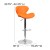 Flash Furniture CH-321-ORG-GG Contemporary Orange Vinyl Adjustable Height Barstool with Curved Back and Chrome Base addl-5