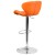 Flash Furniture CH-321-ORG-GG Contemporary Orange Vinyl Adjustable Height Barstool with Curved Back and Chrome Base addl-6