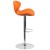 Flash Furniture CH-321-ORG-GG Contemporary Orange Vinyl Adjustable Height Barstool with Curved Back and Chrome Base addl-8