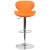 Flash Furniture CH-321-ORG-GG Contemporary Orange Vinyl Adjustable Height Barstool with Curved Back and Chrome Base addl-9