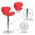 Flash Furniture CH-321-RED-GG Contemporary Red Vinyl Adjustable Height Barstool with Curved Back and Chrome Base addl-3