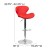 Flash Furniture CH-321-RED-GG Contemporary Red Vinyl Adjustable Height Barstool with Curved Back and Chrome Base addl-4