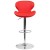 Flash Furniture CH-321-RED-GG Contemporary Red Vinyl Adjustable Height Barstool with Curved Back and Chrome Base addl-8