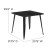 Flash Furniture CH-51040-29-BK-GG 31.75" Square Black Metal Indoor/Outdoor Table addl-4
