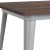 Flash Furniture CH-51040-29M1-SIL-GG 31.5" Square Silver Metal Indoor Table with Walnut Rustic Wood Top addl-3