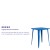 Flash Furniture CH-51040-40-BL-GG 31.5" Square Blue Metal Indoor/Outdoor Bar Height Table addl-3