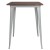 Flash Furniture CH-51040-40M1-SIL-GG 31.5" Square Silver Metal Indoor Bar Height Table with Walnut Rustic Wood Top addl-4