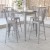 Flash Furniture CH-51040-40-SIL-GG 31.5" Square Silver Metal Indoor/Outdoor Bar Height Table addl-1