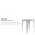 Flash Furniture CH-51040-40-SIL-GG 31.5" Square Silver Metal Indoor/Outdoor Bar Height Table addl-3