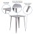Flash Furniture CH-51040-40-SIL-GG 31.5" Square Silver Metal Indoor/Outdoor Bar Height Table addl-4