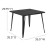 Flash Furniture CH-51050-29-BK-GG 35.5" Square Black Metal Indoor/Outdoor Table addl-4