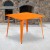 Flash Furniture CH-51050-29-OR-GG 35.5" Square Orange Metal Indoor/Outdoor Table addl-1