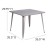 Flash Furniture CH-51050-29-SIL-GG 35.5" Square Silver Metal Indoor/Outdoor Table addl-5