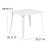 Flash Furniture CH-51050-29-WH-GG 35.5" Square White Metal Indoor/Outdoor Table addl-5