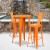 Flash Furniture CH-51080BH-2-30CAFE-OR-GG 24" Round Orange Metal Indoor/Outdoor Bar Table Set with 2 Cafe Stools addl-1