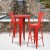 Flash Furniture CH-51080BH-2-30CAFE-RED-GG 24" Round Red Metal Indoor/Outdoor Bar Table Set with 2 Cafe Stools addl-1