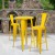 Flash Furniture CH-51080BH-2-30CAFE-YL-GG 24" Round Yellow Metal Indoor/Outdoor Bar Table Set with 2 Cafe Stools addl-1