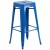 Flash Furniture CH-51080BH-2-30SQST-BL-GG 24" Round Blue Metal Indoor/Outdoor Bar Table Set with 2 Square Seat Backless Stools addl-4