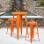 Flash Furniture CH-51080BH-2-30SQST-OR-GG 24" Round Orange Metal Indoor/Outdoor Bar Table Set with 2 Square Seat Backless Stools addl-1