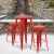 Flash Furniture CH-51080BH-2-30SQST-RED-GG 24" Round Red Metal Indoor/Outdoor Bar Table Set with 2 Square Seat Backless Stools addl-1