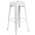 Flash Furniture CH-51080BH-2-30SQST-WH-GG 24" Round White Metal Indoor/Outdoor Bar Table Set with 2 Square Seat Backless Stools addl-4