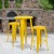 Flash Furniture CH-51080BH-2-30SQST-YL-GG 24" Round Yellow Metal Indoor/Outdoor Bar Table Set with 2 Square Seat Backless Stools addl-1
