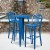 Flash Furniture CH-51080BH-2-30VRT-BL-GG 24" Round Blue Metal Indoor/Outdoor Bar Table Set with 2 Vertical Slat Back Stools addl-1
