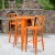 Flash Furniture CH-51080BH-2-30VRT-OR-GG 24" Round Orange Metal Indoor/Outdoor Bar Table Set with 2 Vertical Slat Back Stools addl-1