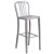 Flash Furniture CH-51080BH-2-30VRT-SIL-GG 24" Round Silver Metal Indoor/Outdoor Bar Table Set with 2 Vertical Slat Back Stools addl-4