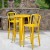 Flash Furniture CH-51080BH-2-30VRT-YL-GG 24" Round Yellow Metal Indoor/Outdoor Bar Table Set with 2 Vertical Slat Back Stools addl-1