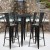 Flash Furniture CH-51080BH-4-30CAFE-BK-GG 24" Round Black Metal Indoor/Outdoor Bar Table Set with 4 Cafe Stools addl-1