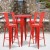 Flash Furniture CH-51080BH-4-30CAFE-RED-GG 24" Round Red Metal Indoor/Outdoor Bar Table Set with 4 Cafe Stools addl-1
