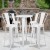 Flash Furniture CH-51080BH-4-30CAFE-WH-GG 24" Round White Metal Indoor/Outdoor Bar Table Set with 4 Cafe Stools addl-1