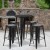 Flash Furniture CH-51080BH-4-30SQST-BK-GG 24" Round Black Metal Indoor/Outdoor Bar Table Set with 4 Square Seat Backless Stools addl-1