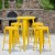 Flash Furniture CH-51080BH-4-30SQST-YL-GG 24" Round Yellow Metal Indoor/Outdoor Bar Table Set with 4 Square Seat Backless Stools addl-1