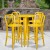 Flash Furniture CH-51080BH-4-30VRT-YL-GG 24" Round Yellow Metal Indoor/Outdoor Bar Table Set with 4 Vertical Slat Back Stools addl-1