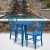 Flash Furniture CH-51080TH-2-18VRT-BL-GG 24" Round Blue Metal Indoor/Outdoor Table Set with 2 Vertical Slat Back Chairs addl-1