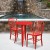 Flash Furniture CH-51080TH-2-18VRT-RED-GG 24" Round Red Metal Indoor/Outdoor Table Set with 2 Vertical Slat Back Chairs addl-1