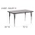 Flash Furniture XU-A3072-REC-GY-T-A-GG 30"W x 72"L Rectangular Activity Table with Gray Thermal Fused Laminate Top and Standard Height Adjustable Legs addl-1