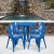 Flash Furniture CH-51080TH-4-18ARM-BL-GG 24" Round Blue Metal Indoor/Outdoor Table Set with 4 Arm Chairs addl-1