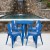 Flash Furniture CH-51080TH-4-18ARM-BL-GG 24" Round Blue Metal Indoor/Outdoor Table Set with 4 Arm Chairs addl-1