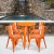 Flash Furniture CH-51080TH-4-18ARM-OR-GG 24" Round Orange Metal Indoor/Outdoor Table Set with 4 Arm Chairs addl-1