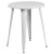 Flash Furniture CH-51080TH-4-18ARM-WH-GG 24" Round White Metal Indoor/Outdoor Table Set with 4 Arm Chairs addl-3