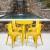 Flash Furniture CH-51080TH-4-18ARM-YL-GG 24" Round Yellow Metal Indoor/Outdoor Table Set with 4 Arm Chairs addl-1
