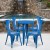 Flash Furniture CH-51080TH-4-18CAFE-BL-GG 24" Round Blue Metal Indoor/Outdoor Table Set with 4 Cafe Chairs addl-1