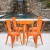 Flash Furniture CH-51080TH-4-18CAFE-OR-GG 24" Round Orange Metal Indoor/Outdoor Table Set with 4 Cafe Chairs addl-1